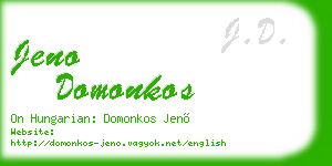 jeno domonkos business card