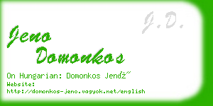 jeno domonkos business card